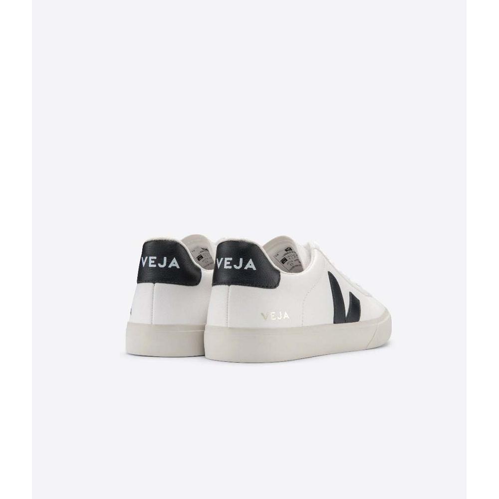 Low Tops Sneakers Dama Veja CAMPO CHROMEFREE White/Black | RO 592LIS